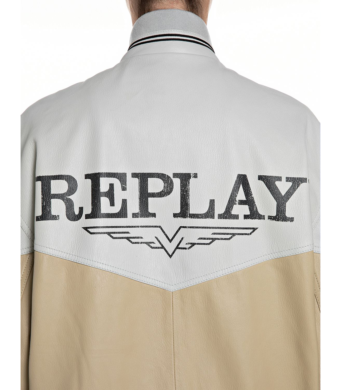 ラムレザーバーシティージャケット 詳細画像 ベージュ 5